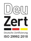 Zertifikat für Deutschprüfungen online nach ISO 29992:2018